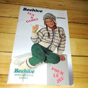 Fun and Games Knitting and Crocheting Patterns (Beehive Patons #480, 1986)